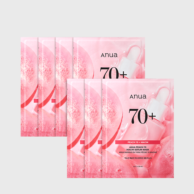 バラ70パックセット 桃70 ナイアシンセラムマスクパック（7枚入り）– アヌア Anua