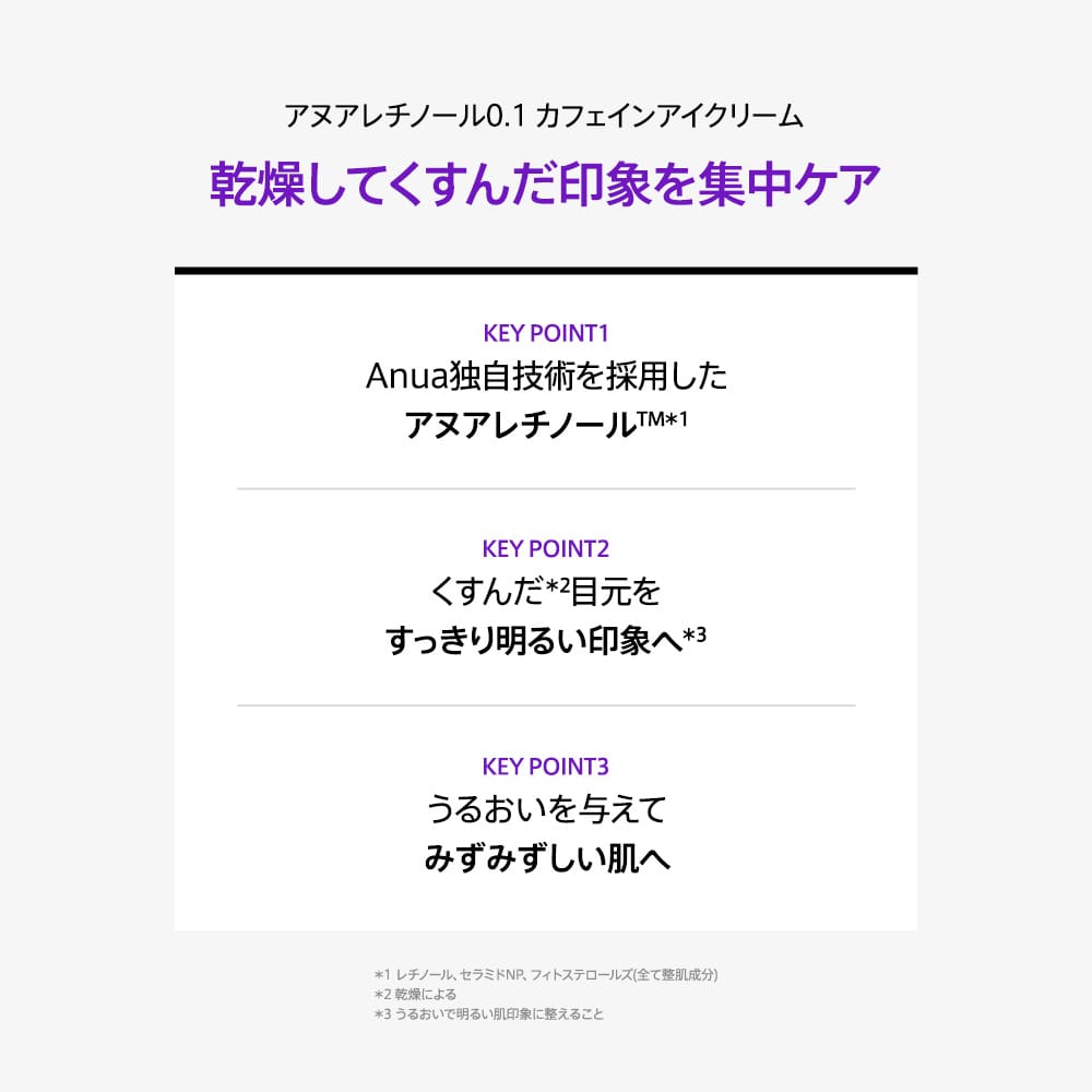 アヌアレチノール0.1カフェインリバイタライジングアイクリーム 30g