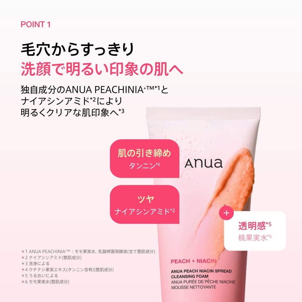 桃ナイアシンスプレッドクレンジングフォーム 150ml – アヌア Anua