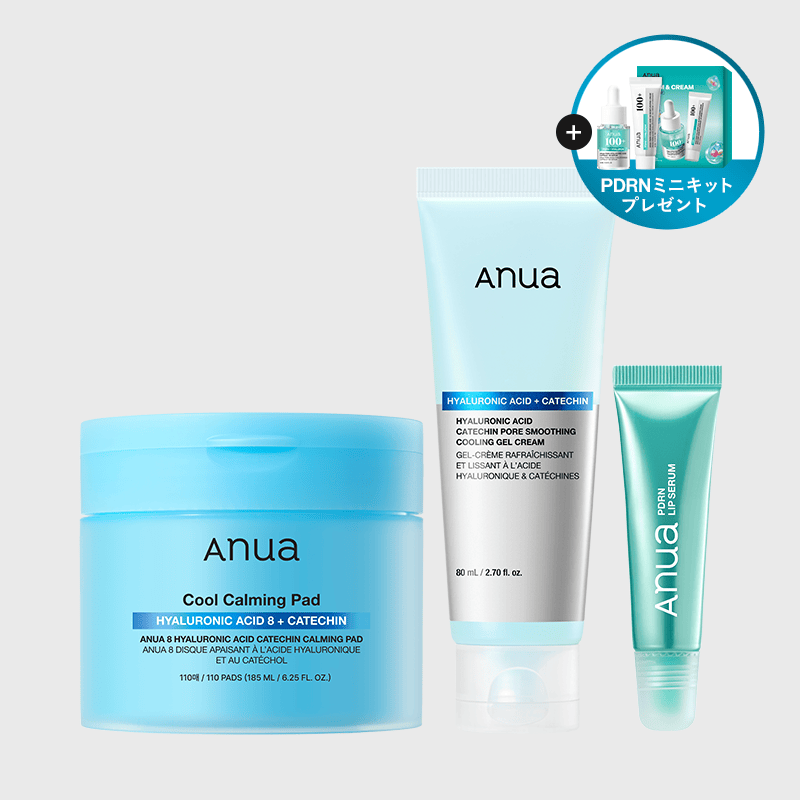 アヌア Anua 여름축제 세트 1 (카테킨 패드 + 카테킨 젤크림 + PDRN 립 세럼) SET1122
